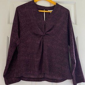 Prologue Eggplant Long Sleeve Blouse